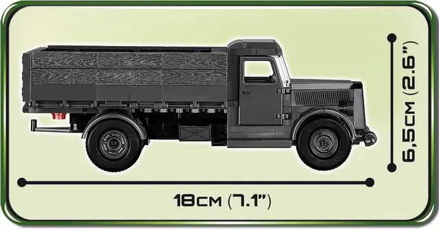 Alt view image 4 of 7 - COBI TOYS World War II Opel Blitz 3.6-36S Army Transport Truck Vehicle - Model WW2 Interlocking Building Block Set # 2259