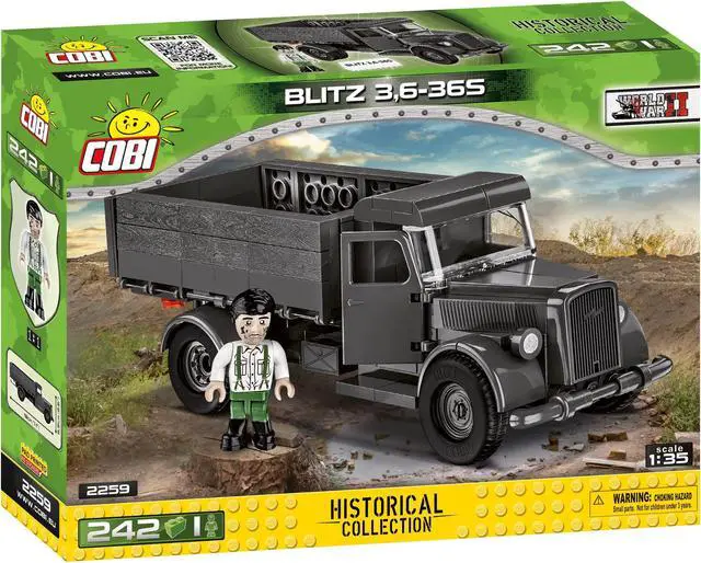 Alt view image 3 of 7 - COBI TOYS World War II Opel Blitz 3.6-36S Army Transport Truck Vehicle - Model WW2 Interlocking Building Block Set # 2259
