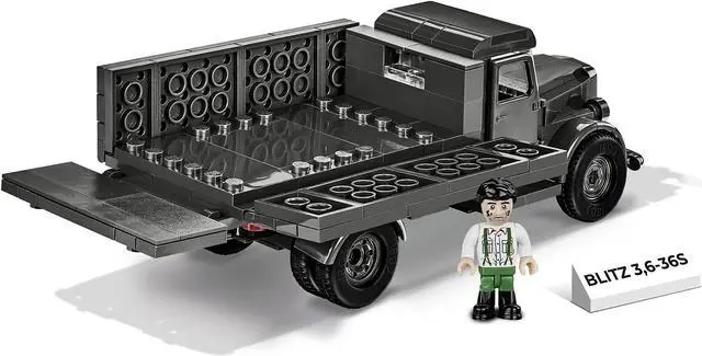 Alt view image 6 of 7 - COBI TOYS World War II Opel Blitz 3.6-36S Army Transport Truck Vehicle - Model WW2 Interlocking Building Block Set # 2259