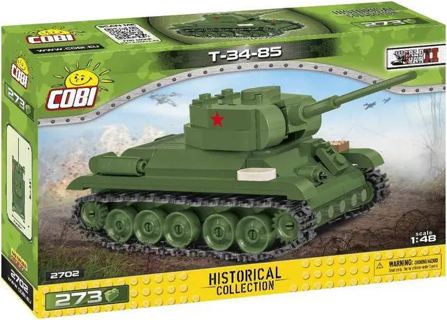 Alt view image 3 of 6 - COBI Historical Collection WWII T-34-85 Green Model Building Block Set