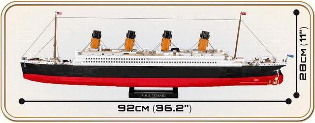 Alt view image 4 of 8 - COBI Historical Collection R.M.S Titanic 1:300 Model Building Block Set # 1916
