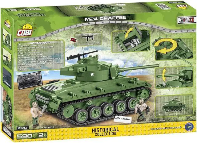 Alt view image 2 of 7 - COBI TOYS World War II M24 Chaffee Army Tank - Model WW2 Interlocking Building Block Set # 2543