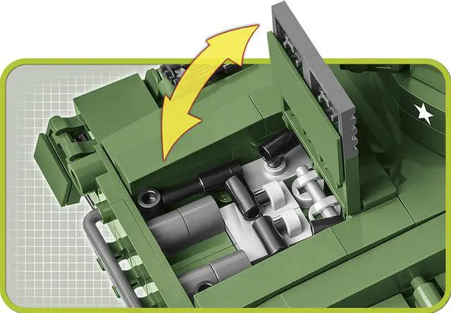 Alt view image 7 of 7 - COBI TOYS World War II M24 Chaffee Army Tank - Model WW2 Interlocking Building Block Set # 2543