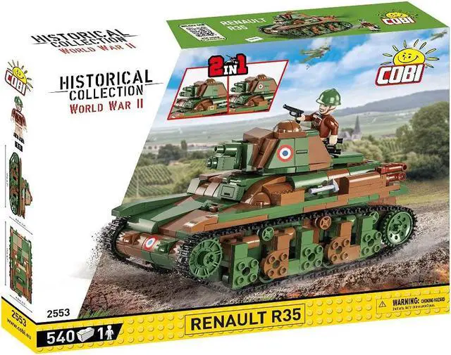 Alt view image 3 of 7 - COBI TOYS World War II Renault R-35 Tank - Model WW2 Interlocking Building Block Set # 2553