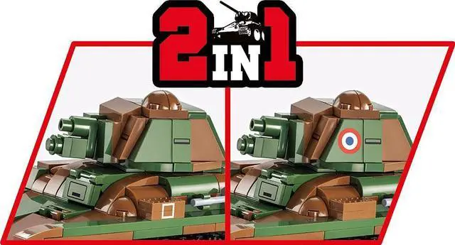 Alt view image 4 of 7 - COBI TOYS World War II Renault R-35 Tank - Model WW2 Interlocking Building Block Set # 2553