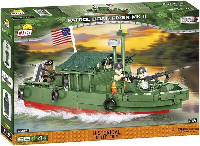 Alt view image 3 of 7 - COBI TOYS Historical Collection Vietnam War Riverine PBR Patrol Boat River MK II Ship - Model Interlocking Building Block Set # 2238