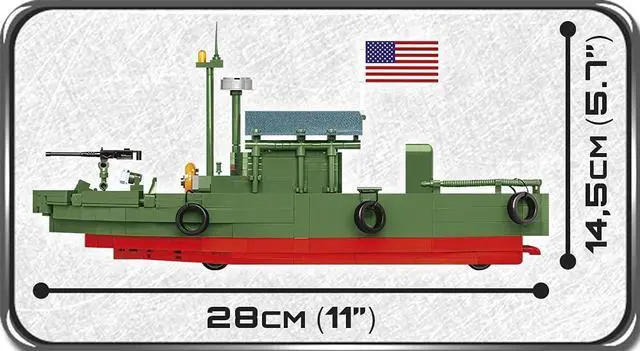 Alt view image 4 of 7 - COBI TOYS Historical Collection Vietnam War Riverine PBR Patrol Boat River MK II Ship - Model Interlocking Building Block Set # 2238