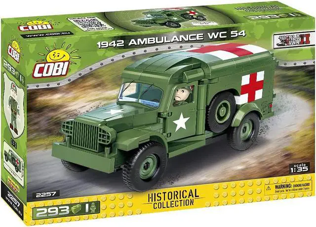 Alt view image 3 of 7 - COBI TOYS World War II US Army 1942 Dodge WC54 Ambulance - Model WW2 Interlocking Building Block Set # 2257