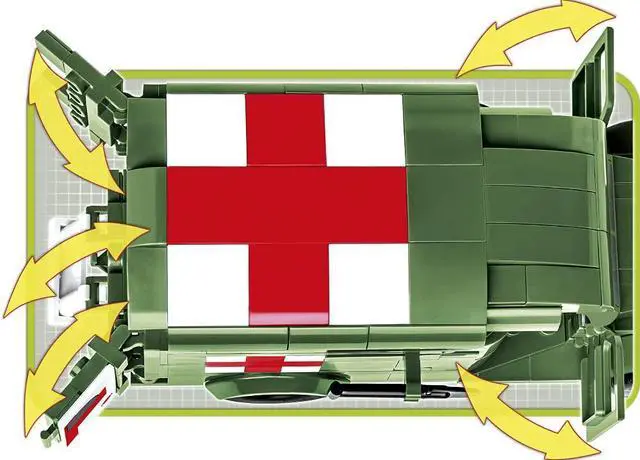 Alt view image 4 of 7 - COBI TOYS World War II US Army 1942 Dodge WC54 Ambulance - Model WW2 Interlocking Building Block Set # 2257