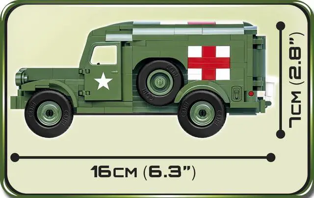 Alt view image 7 of 7 - COBI TOYS World War II US Army 1942 Dodge WC54 Ambulance - Model WW2 Interlocking Building Block Set # 2257