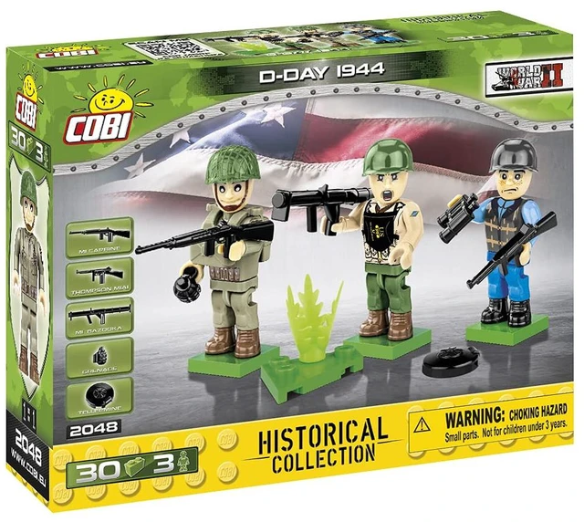 Alt view image 2 of 3 - COBI TOYS World War II Historical Collection D-Day 1944 US Army Troops Figures - Model WW2 Interlocking Building Block Set # 2048