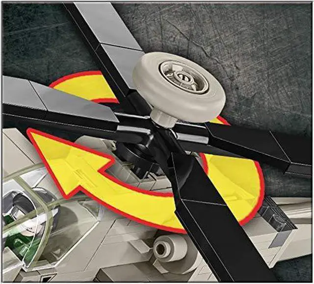 Alt view image 7 of 7 - COBI Armed Forces AH-64 Apache Helicopter 1:48 Model Building Block Set # 5808