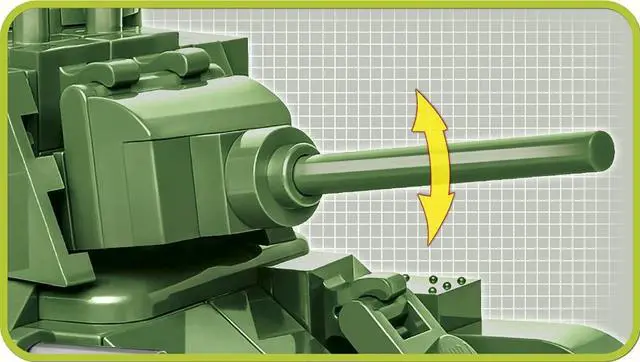Alt view image 4 of 7 - COBI TOYS World War II T-34/76 Soviet Heavy Tank - T-34 Model WW2 Interlocking Building Block Set # 2706