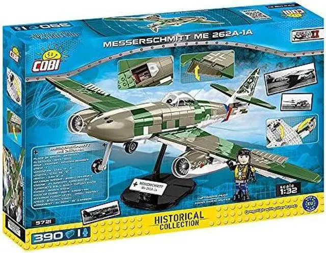 Alt view image 2 of 7 - COBI TOYS World War II Messerschmitt Me 262A-1A Fighter Plane - Model WW2 Interlocking Building Block Set # 5721