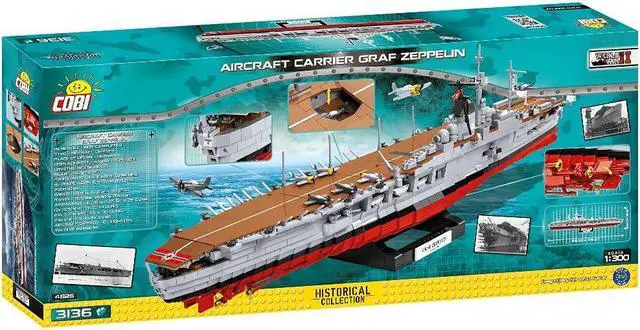 Alt view image 2 of 7 - COBI TOYS World War II Aircraft Carrier GRAF ZEPPELIN Battleship- 1:300 Model WW2 Interlocking Building Block Set # 4826