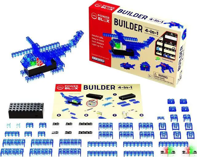 Main image of E-Blox Power Blox Builder 4-in-1 LED Light-Up Building Blocks (PB-0729)