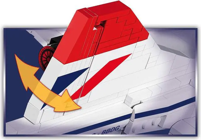 Alt view image 5 of 6 - COBI Historical Collection Brooklands Museum G-BBDG Concorde Turbojet 1:95 Plane Model Block Set #1917