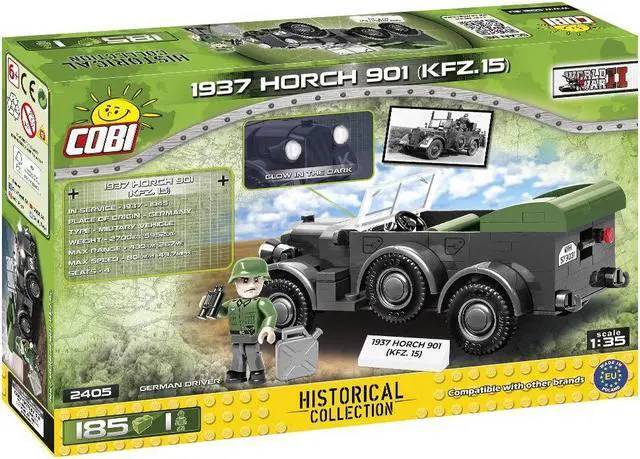 Alt view image 2 of 7 - COBI Historical Collection German 1937 Horch 901 (Kfz.15) Off-Road Car Model Building Block Set #2405