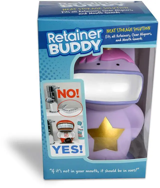 Alt view image 2 of 4 - Retainer Buddy Unicorn - Sanitary Orthodontic Storage for Retainers Clear Aligners and Mouth Guards - A Clean Stylish Case Alternative