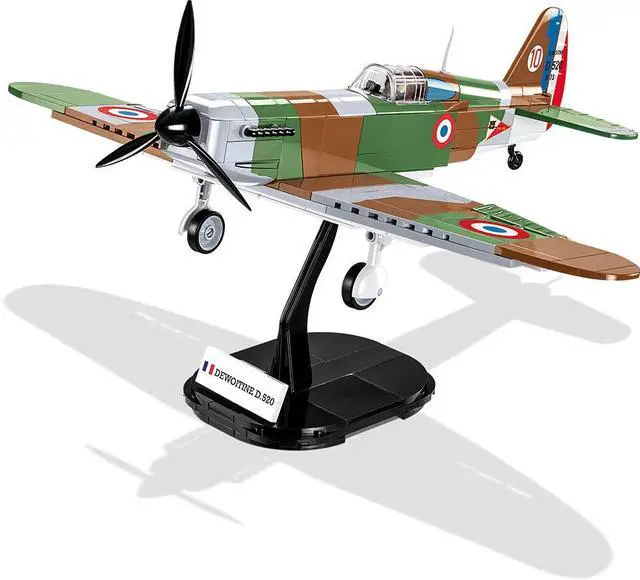 Alt view image 6 of 7 - COBI TOYS World War II Dewoitine D.520 Aircraft Fighter Plane - Model WW2 Interlocking Building Block Set # 5720