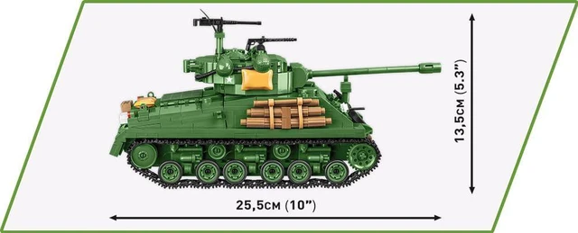 Alt view image 3 of 6 - COBI US Small Army M4A3E8 Sherman Tank Easy Eight M4A3 Model Building Block Set 2533