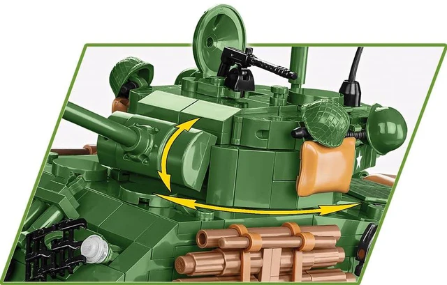 Alt view image 6 of 6 - COBI US Small Army M4A3E8 Sherman Tank Easy Eight M4A3 Model Building Block Set 2533