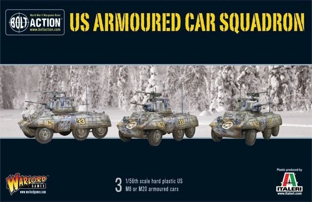 Main image of Bolt Action M8/M20 Greyhound Scout Car Squadron | WWII Wargaming Miniatures | 28mm Scale | By Warlord Games