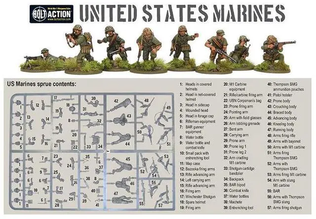 Alt view image 7 of 7 - Warlord games Bolt Action: US Marine corps Starter Army