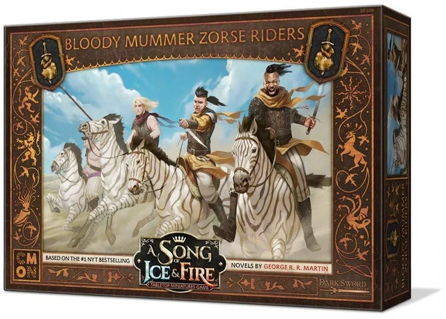 Main image of CMON A Song of Ice and Fire Tabletop Miniatures Bloody Mummer Zorse Riders Unit Box Set - Mercenary Mounted Mayhem, Strategy Game for Adults, Ages 14+, 2+ Players, 45-60 Minute Playtime, Made by CMON