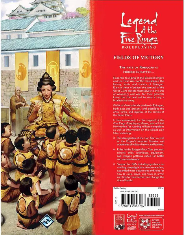 Alt view image 3 of 5 - Legend of The Five Rings Roleplaying Game Fields of Victory SOURCEBOOK - Adventure Game, Strategy Game for Adults, Ages 14+ 3-5 Players, 2 Hour Playtime, Made by Edge Studio