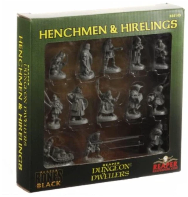 Main image of Reaper Dungeon Dwellers: Henchmen & Hirelings Boxed Set | 13 Detailed Plastic Miniatures | Tabletop Fantasy Role-Playing Figures