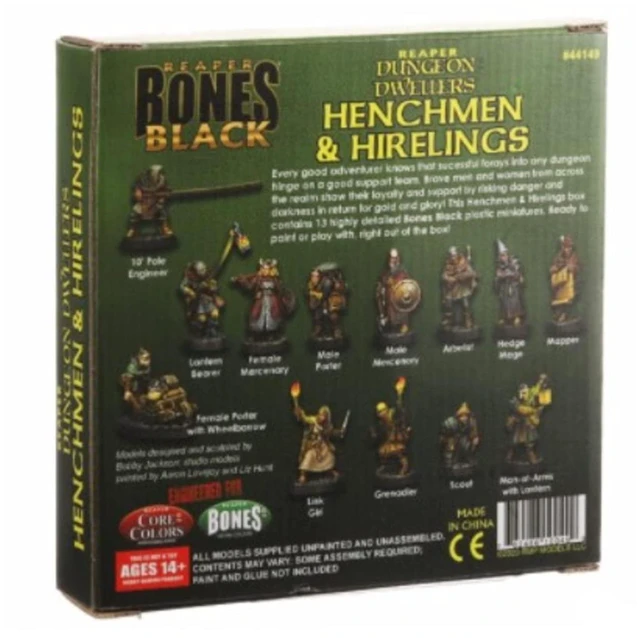 Alt view image 2 of 2 - Reaper Dungeon Dwellers: Henchmen & Hirelings Boxed Set | 13 Detailed Plastic Miniatures | Tabletop Fantasy Role-Playing Figures