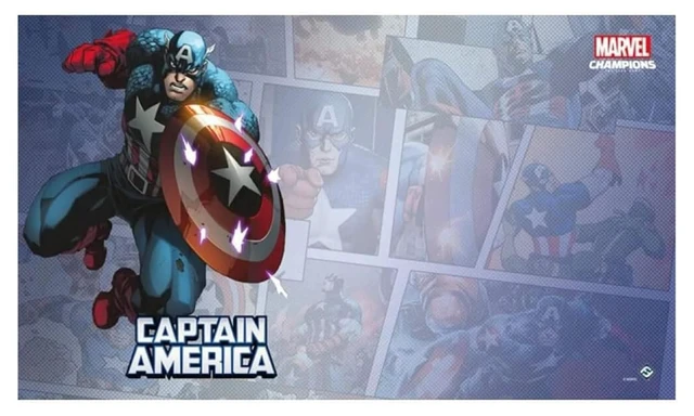 Main image of Marvel Champions The Card Game: Captain America Slip-Resistant Game Mat 24" x 12"