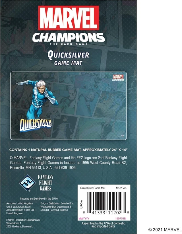 Alt view image 3 of 3 - Marvel Champions The Card Game: Quicksilver Slip-Resistant Game Mat 24" x 12"