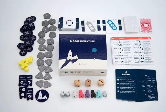 Alt view image 3 of 6 - Oink Games Moon Adventure | Cooperative Space Survival Game | Team Mission on Moon | Family Board Games | Ages 10+ | 2-5 Players | Average Playtime 40 Minutes