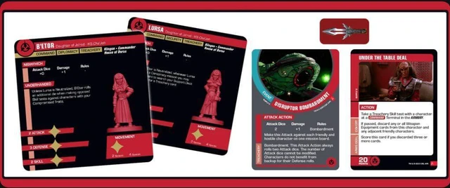 Alt view image 5 of 5 - Gale Force Nine: Star Trek Away Missions - House of Duras Expansion Figures - Tabletop Board Game Miniatures