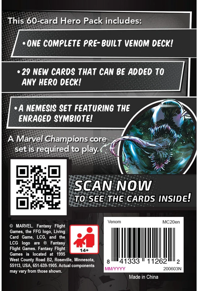 Alt view image 2 of 7 - Marvel Champions The Card Game Venom HERO EXPANSION PACK - Superhero Strategy Game, Cooperative Game, Ages 14+, 1-4 Players, 45-90 Minute Playtime, Made by Fantasy Flight Games