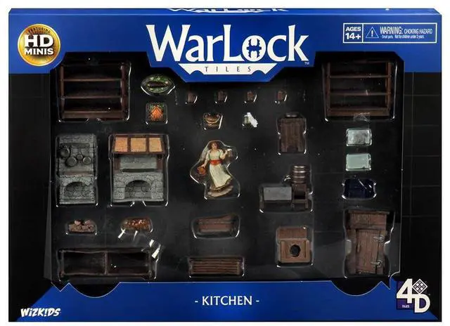 Main image of WizKids Warlock Tiles: Accessory - Kitchen 4D Terrain Minatures | Tabletop Tavern, Dungeons, Wargames, And Roleplaying Terrain Building Set