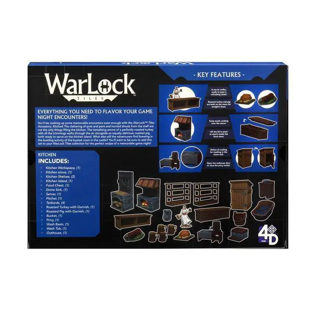 Alt view image 2 of 7 - WizKids Warlock Tiles: Accessory - Kitchen 4D Terrain Minatures | Tabletop Tavern, Dungeons, Wargames, And Roleplaying Terrain Building Set