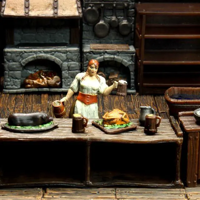 Alt view image 6 of 7 - WizKids Warlock Tiles: Accessory - Kitchen 4D Terrain Minatures | Tabletop Tavern, Dungeons, Wargames, And Roleplaying Terrain Building Set