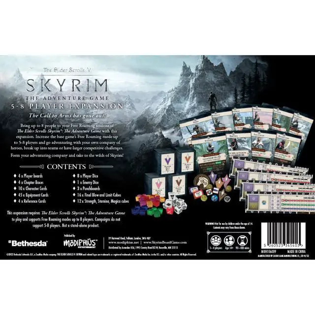 Alt view image 2 of 2 - The Elder Scrolls V: Skyrim The Adventure Game 5-8 Player Expansion | Strategy Board Game for Adults | Ages 14+ | 1-8 Players | Avg. Playtime 60-120 Minutes | Made by Modiphius Entertainment
