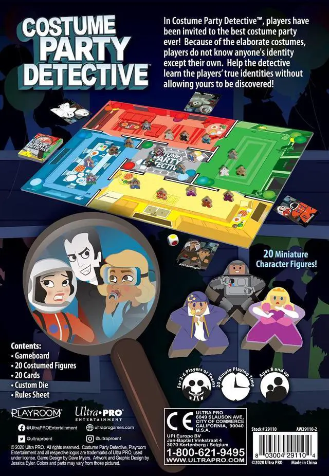 Alt view image 2 of 6 - Costume Party Detective Board Game - Help The Detective Learn The Players' True Identities Without Allowing Yours to be Discovered!