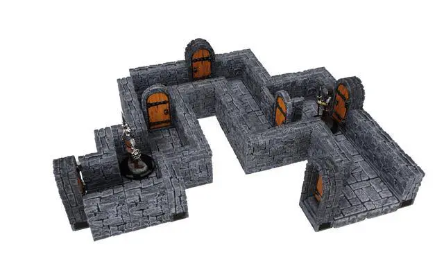Alt view image 8 of 12 - WarLock Tiles Dungeon Straight Walls 1" Expansion Pack Roleplaying Terrain WizKids