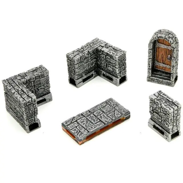 Alt view image 12 of 12 - WarLock Tiles Dungeon Straight Walls 1" Expansion Pack Roleplaying Terrain WizKids