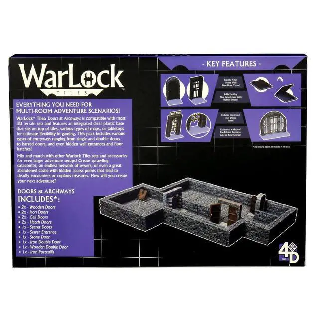 Alt view image 3 of 7 - Warlock Tiles: Accessory - Doors & Archways 4D Terrain Tiles By Wizkids | Tabletop Miniatures Wargames And Roleplaying Terrain