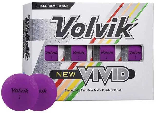 Main image of Vivid 12 Golf Balls - Matte Finish For Visibility - 1 Dozen - By Volvik