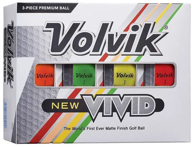 Main image of Volvik Vivid Golf Balls 12 Pack | Original High-Visibility Matte Finish | Enhanced Performance & Distance | VAS Alignment System | Ideal For All Skill Levels | 1 Dozen Balls