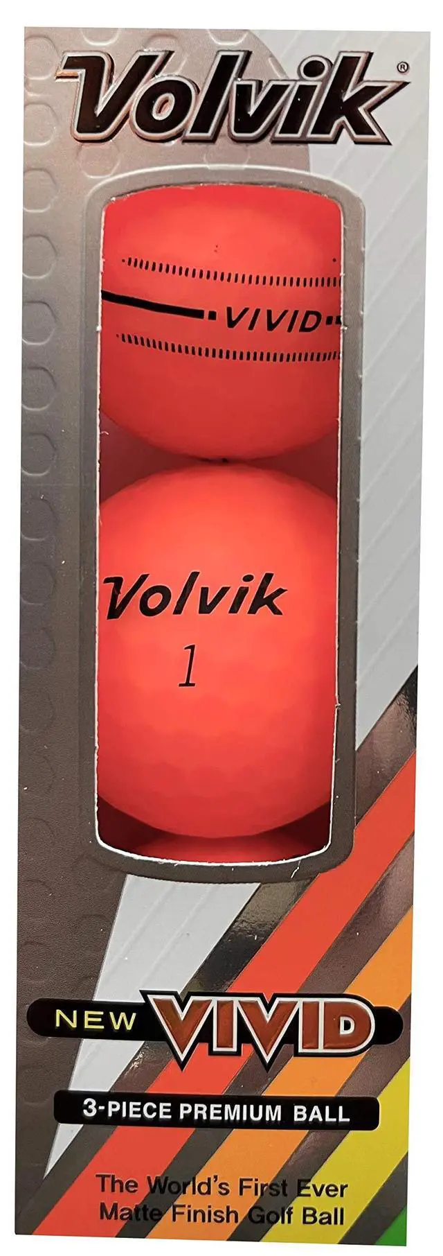 Alt view image 6 of 7 - Volvik 9530 Volvik 2020 Vivid 3 Pc Golf Balls Matte Pink