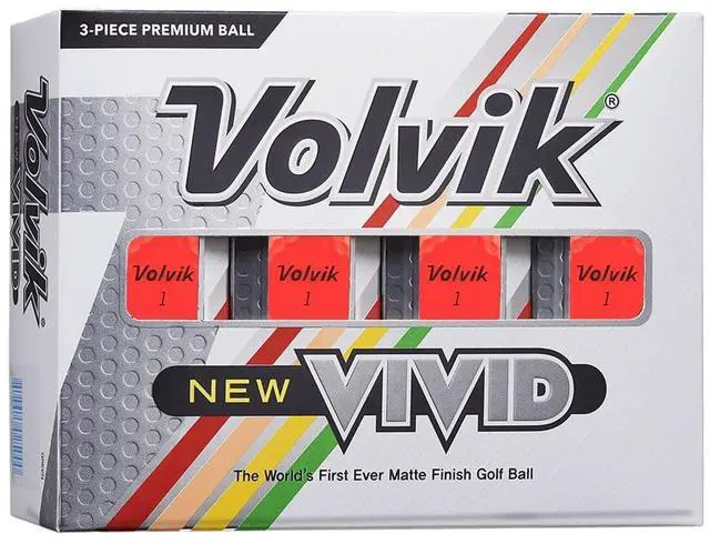 Main image of Volvik Vivid Golf Balls 12 Pack | Original High-Visibility Matte Finish | Enhanced Performance & Distance | VAS Alignment System | Ideal For All Skill Levels | 1 Dozen Balls