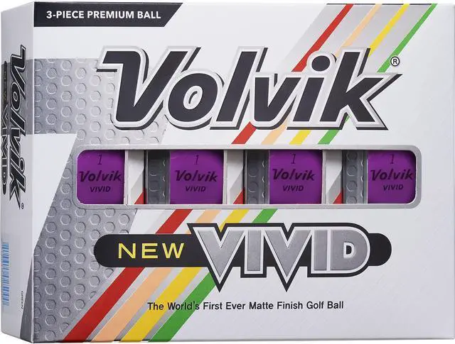 Main image of Volvik Vivid Golf Balls 12 Pack | Original High-Visibility Matte Finish | Enhanced Performance & Distance | VAS Alignment System | Ideal For All Skill Levels | 1 Dozen Balls